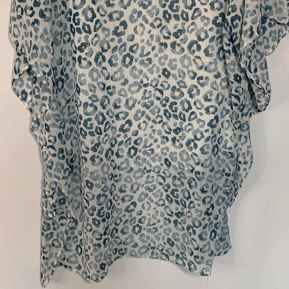 Cato Women's Abstract Print High Low Blue Mini Flowy Dress Size M - Picture 11 of 11
